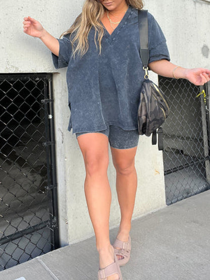 Women’s Comfy 2-Piece Summer Loungewear Set – Relaxed Top & Breathable Pants Outfit