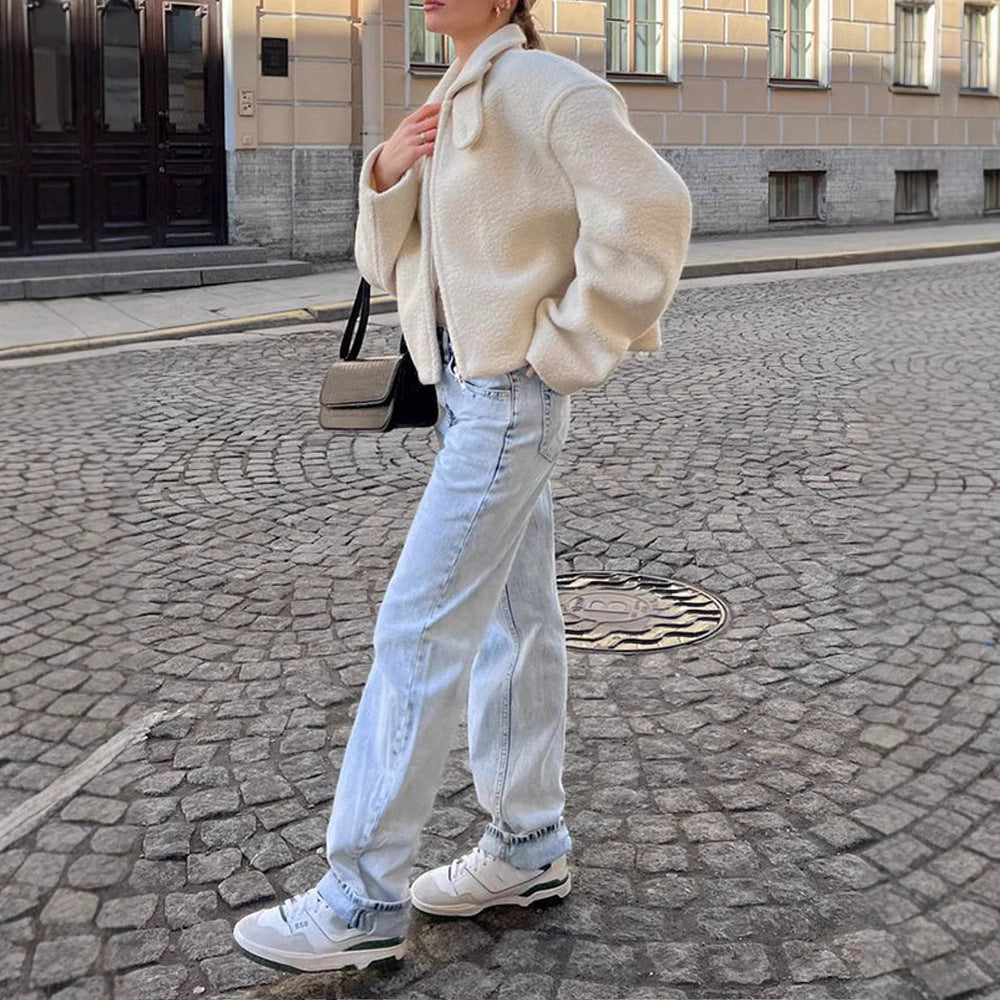 Minimalist Fleece Jacket for Women – Soft and Cozy Lightweight Autumn & Winter Jacket