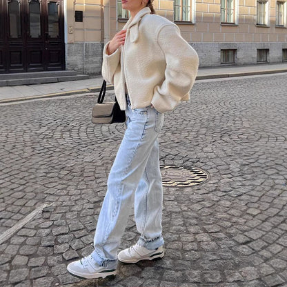 Minimalist Fleece Jacket for Women – Soft and Cozy Lightweight Autumn & Winter Jacket