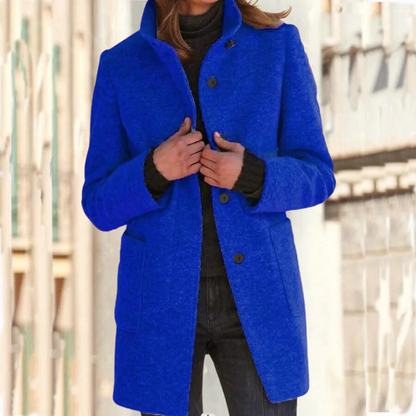 High-Collar Coat for Women – Elegant and Stylish Autumn & Winter Jacket