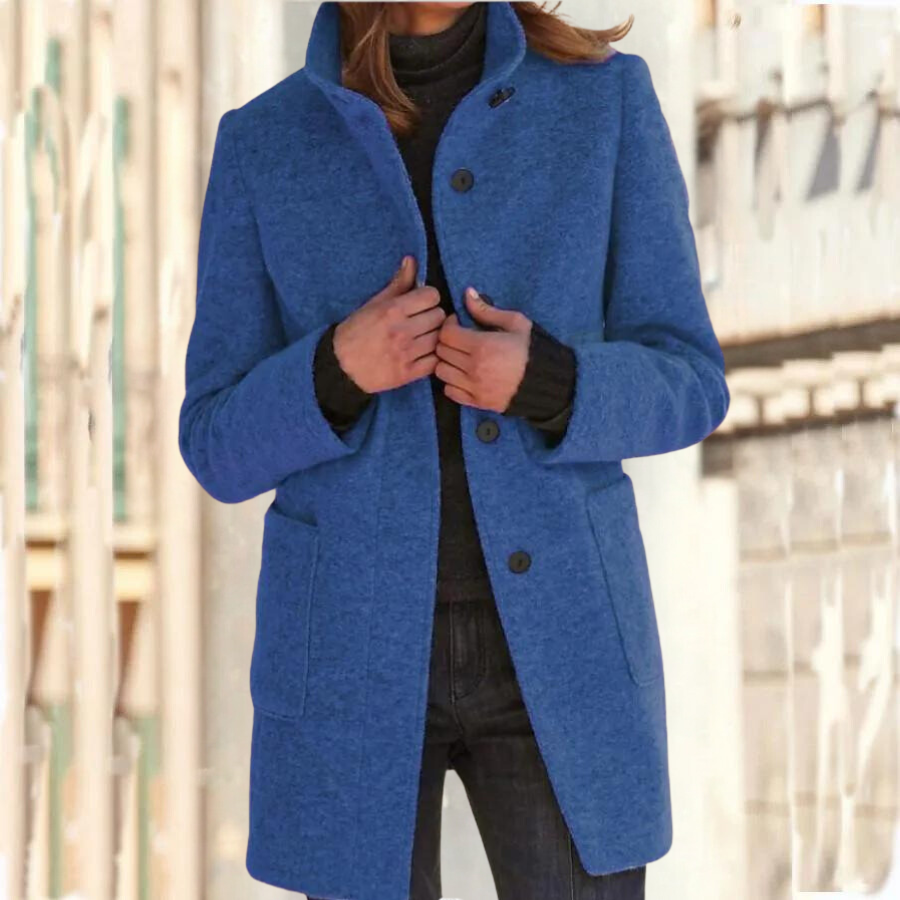 High-Collar Coat for Women – Elegant and Stylish Autumn & Winter Jacket