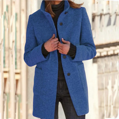 High-Collar Coat for Women – Elegant and Stylish Autumn & Winter Jacket