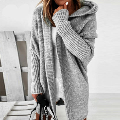 Oversized Knitted Hooded Cardigan for Women – Cozy and Stylish Autumn & Winter Sweater