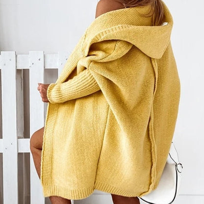 Oversized Knitted Hooded Cardigan for Women – Cozy and Stylish Autumn & Winter Sweater