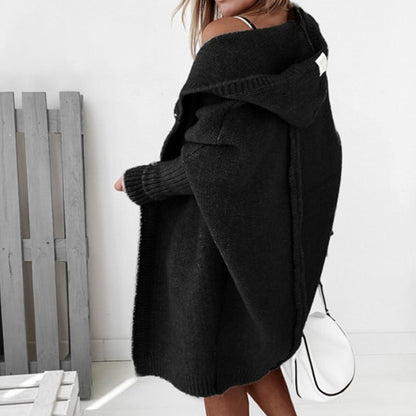 Oversized Knitted Hooded Cardigan for Women – Cozy and Stylish Autumn & Winter Sweater