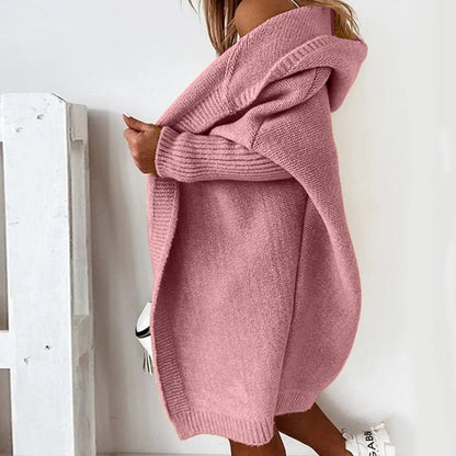 Oversized Knitted Hooded Cardigan for Women – Cozy and Stylish Autumn & Winter Sweater