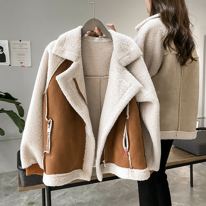Stylish Teddy Coat for Women – Cozy Teddy Jacket with Pointed Collar