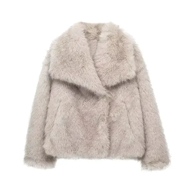 Luxury Faux Fur Coat for Women – Elegant and Warm Winter Jacket