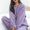 Winter Koraalfluweel Pyjama Set voor Vrouwen – Warm Tweedelig Fluffy Loungewear