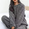 Winter Koraalfluweel Pyjama Set voor Vrouwen – Warm Tweedelig Fluffy Loungewear