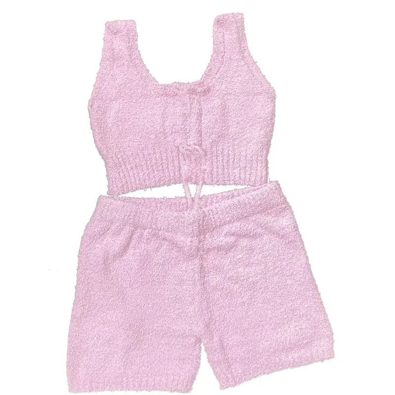 Luxury Plush Pajama Set for Women – Warm Three-Piece Winter Loungewear