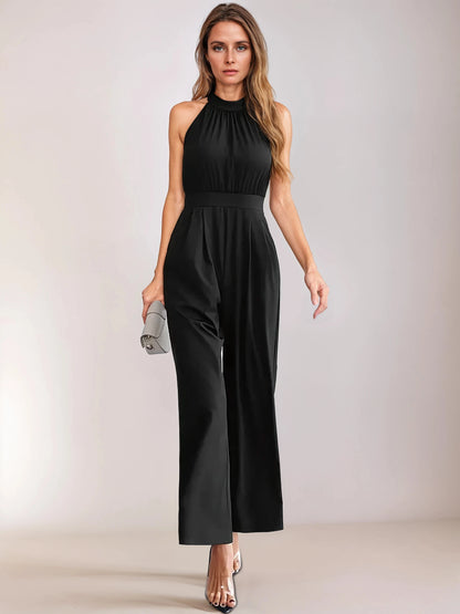 Women’s Black Jumpsuit with Belt – Elegant One-Piece