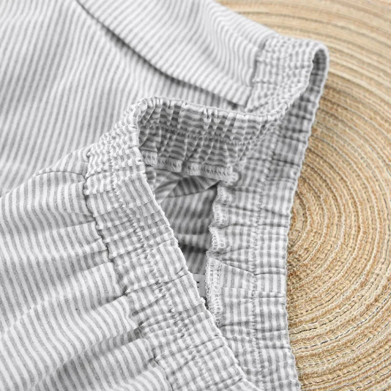 Striped Pajama Set for Women – Short Sleeve T-Shirt & Shorts Two-Piece Loungewear