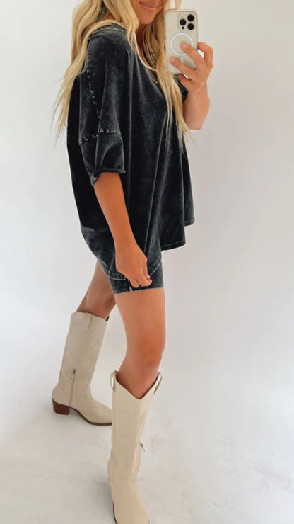 Women’s Comfy 2-Piece Summer Loungewear Set – Relaxed Top & Breathable Pants Outfit