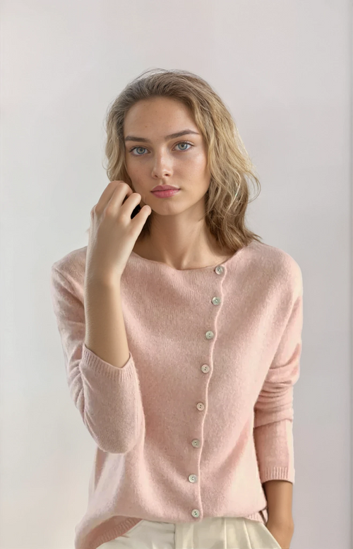 Women’s Casual Cardigan with Asymmetric Button Closure – Comfortable & Stylish Knit Jacket