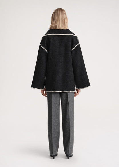 Luxury Scarf Coat for Women – Elegant Autumn & Winter Coat with Built-In Scarf