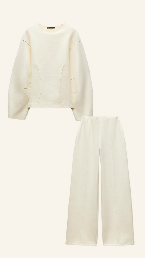 Women’s Chic Pajama Lounge Set – Oversized Top & Wide-Leg Pants Comfort Sleepwear