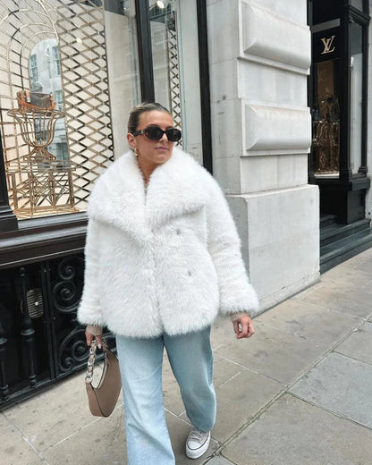 Luxury Faux Fur Coat for Women – Elegant and Warm Winter Jacket